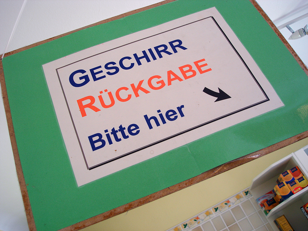 Geschirrrueckgabe